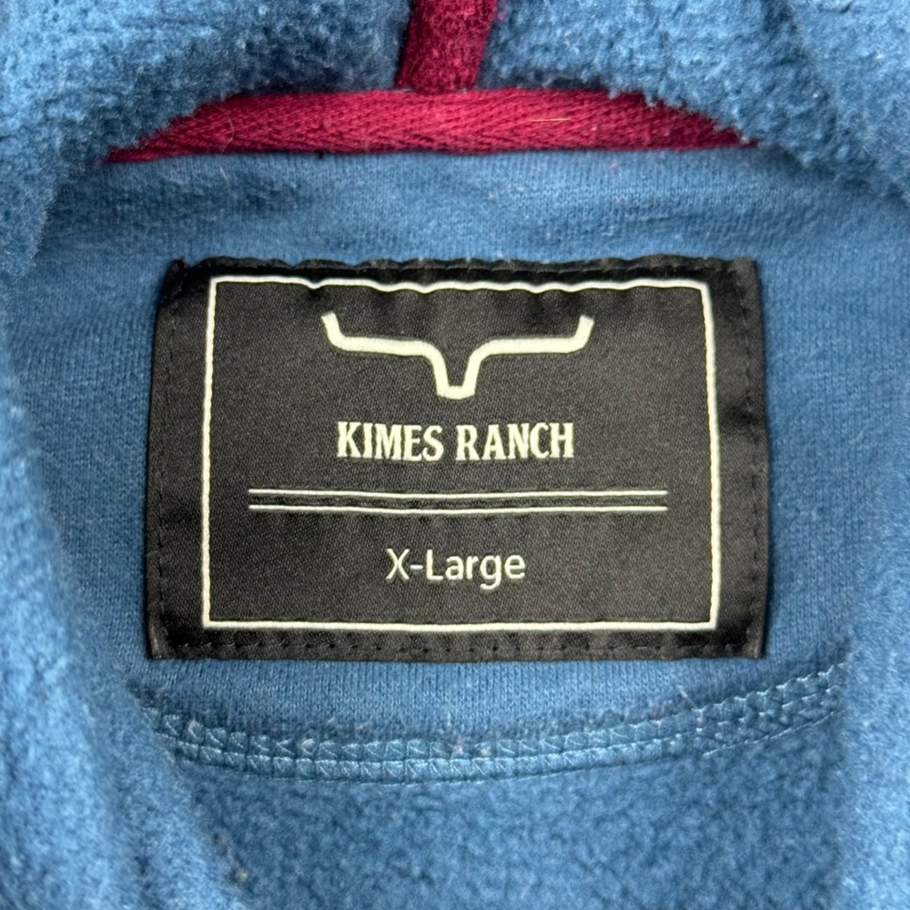 Kimes Ranch Hoodie Women XL Blue Two Scoop Fleece Pullover Sweatshirt Western - Picture 8 of 14